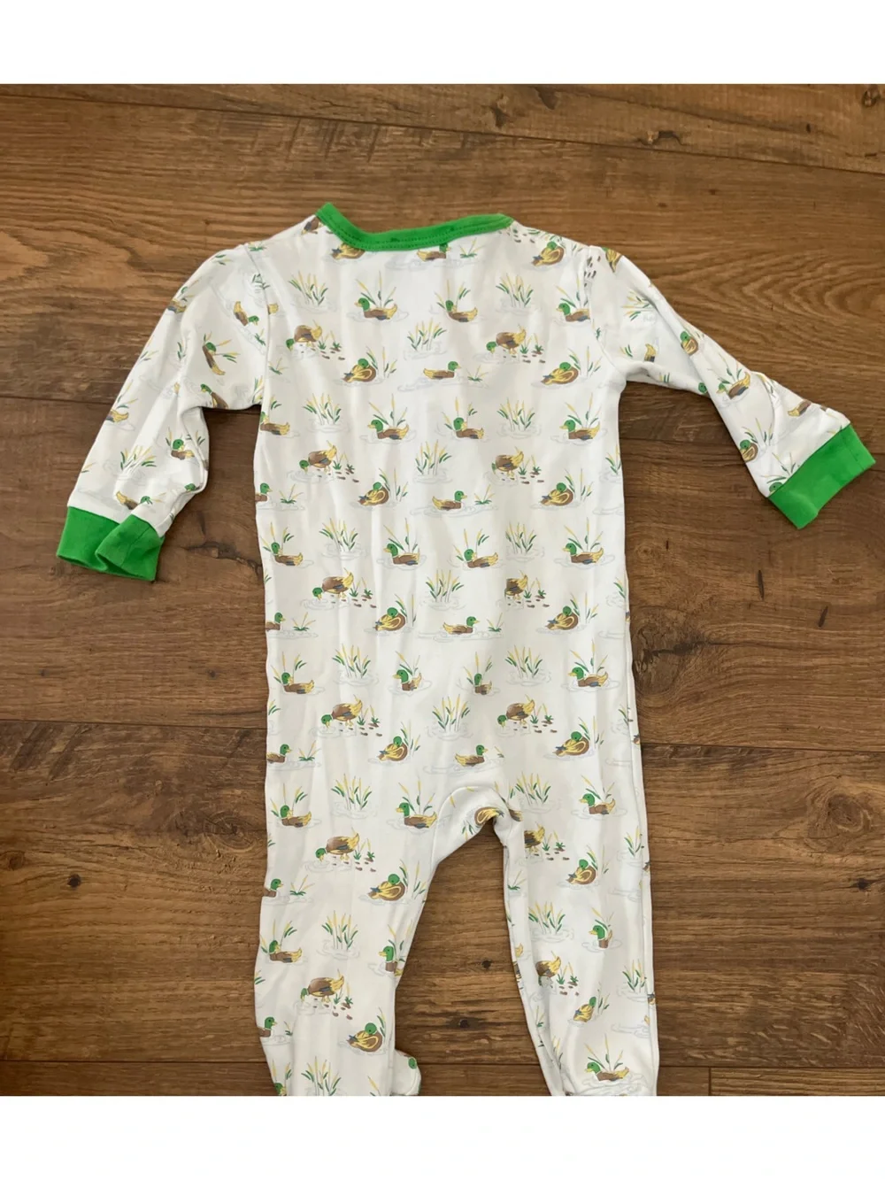 Baby Loren Mallard duck onesie footed pajama size 6-9 months